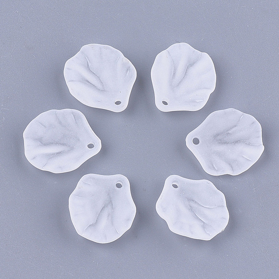 Transparent Acrylic Pendants, Frosted, Leaf