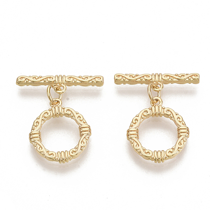 Corchetes de la palanca de latón, con anillos de salto, sin níquel, anillo, real 18 k chapado en oro