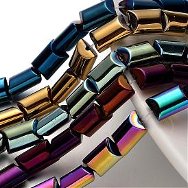 Electroplate Non-magnetic Synthetic Hematite Beads Strands, Rectangle, 12x8x6mm, Hole: 1mm, about 35pcs/strand, 15.7 inch