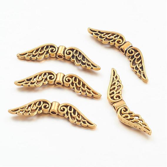 Tibetan Style Alloy Beads, Lead Free and Cadmium Free, Wing