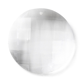 Transparent Glass Pendants, for Chandelier Crystal Hanging Pendants, Faceted, Flat Round Charms