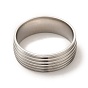 201 Stainless Steel Grooved Finger Ring Settings, Ring Core Blank for Enamel