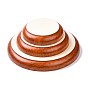 Flat Round Wood Pesentation Jewelry Bracelets Display Tray, Covered with Microfiber, Coin Stone Organizer