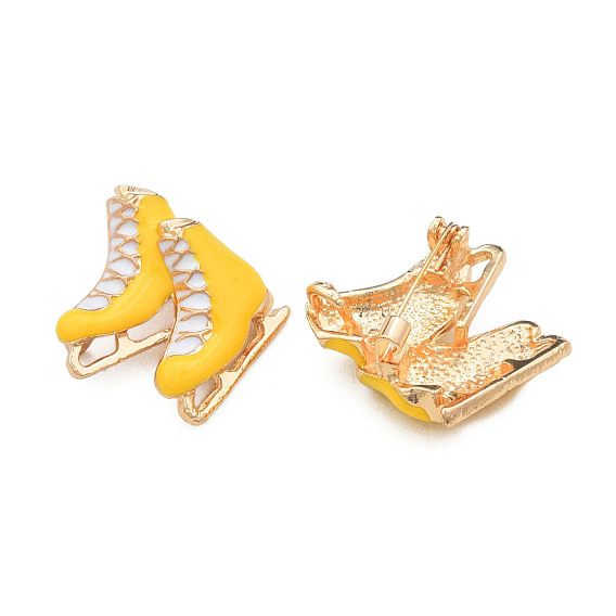 Pin de esmalte de zapatos de patinaje, insignia de aleación chapada en oro claro para ropa de mochila, libre y sin plomo níquel