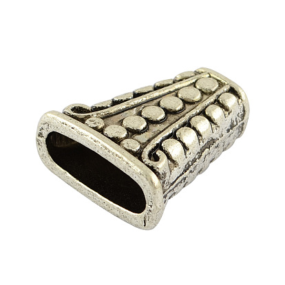 Tibetan Style Alloy Bead Cones, Cadmium Free & Lead Free, 18x17x8mm, Hole: 5.5mm, about 260pcs/1000g