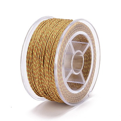 Polycotton Filigree Cord, Braided Rope, with Plastic Reel, for Wall Hanging, Crafts, Gift Wrapping