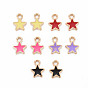 Alloy Enamel Star Charms, Cadmium Free & Nickel Free & Lead Free, Light Gold, Pentagram
