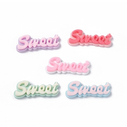 Opaque Resin Cabochons, Word Sweet
