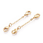 Brass Cable Chain Chain Extender, End Chains with Double Lobster Claw Clasps