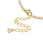 Cubic Zirconia Classic Tennis Necklace with Flower Links, Golden Brass Jewelry for Women
