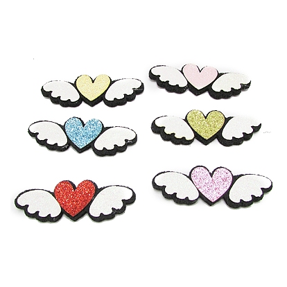 Heart Wing Sew on Fluffy Ornament Accessories, DIY Sewing Craft Decoration