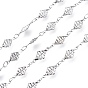 304 Stainless Steel Rhombus Link Chains, Soldered, Textured