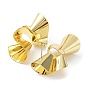 Rack Plating Brass Twist Spiral Stud Earrings for Women, Cadmium Free & Lead Free