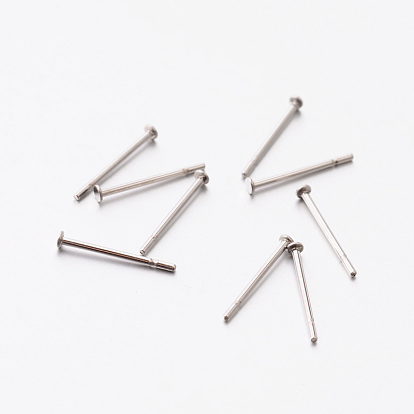 304 Stainless Steel Stud Earring Findings, 12x1.5mm, Pin: 0.6mm