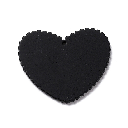 Acrylic Pendant, for Earring Pendants, Heart, Black and White