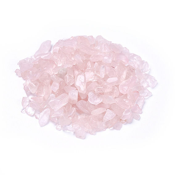 Rose naturelle perles de pépites de quartz, pas de trous / non percés, 2~8x2~4 mm, environ 8500 pcs / 500 g