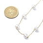 Colliers de chaîne de perles d'imitation de perle en plastique abs, 304 bijoux en acier inoxydable pour femmes