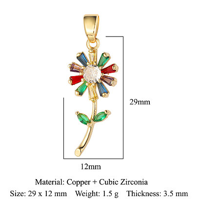 Micro latón allanan colgantes cúbicos del zirconia, encantos de la flor de la vida