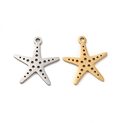 201 Stainless Steel Pendants, Starfish Charm