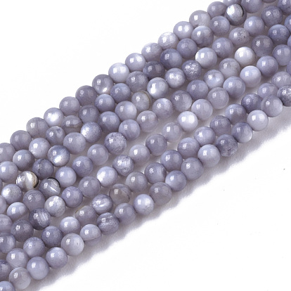 Cuentas de concha de perla natural hebras, teñido, rondo