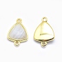 Natural Gemstone Links/Connectors, with Golden Tone Brass Findings, Triangle, Faceted