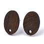 Fornituras de aretes de madera de nogal, con 304 perno de acero inoxidable, oval