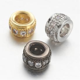 Micro en laiton pavent des perles cubes de zircone, rondelle, sans plomb et sans nickel