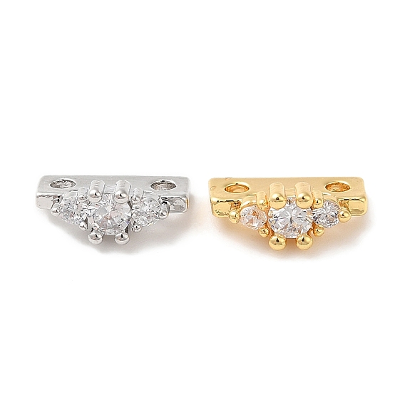Brass Micro Pave Clear Cubic Zirconia Slide Charms
