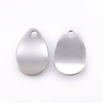201 Stainless Steel Charms, Stamping Blank Tag, Teardrop
