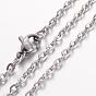 Ion Plating(IP) 304 Stainless Steel Necklace, Cable Chains, with Lobster Clasps
