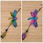 Dragonfly Glass Wind Chimes, Pendant Decorations, with Iron Findings