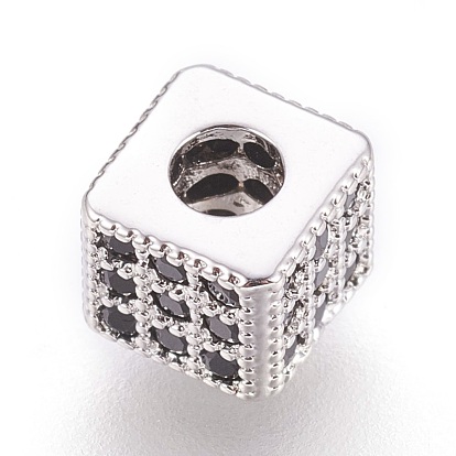 Micro en laiton pavent des perles cubes de zircone, cube