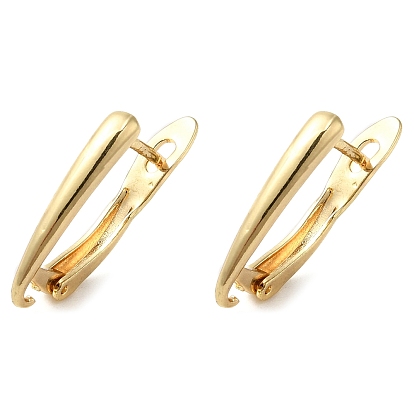 Brass Hoop Earring Findings, Long-Lasting Plated