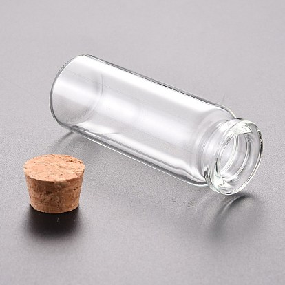Perle de verre conteneurs, avec bouchon en liège, souhaitant bouteille