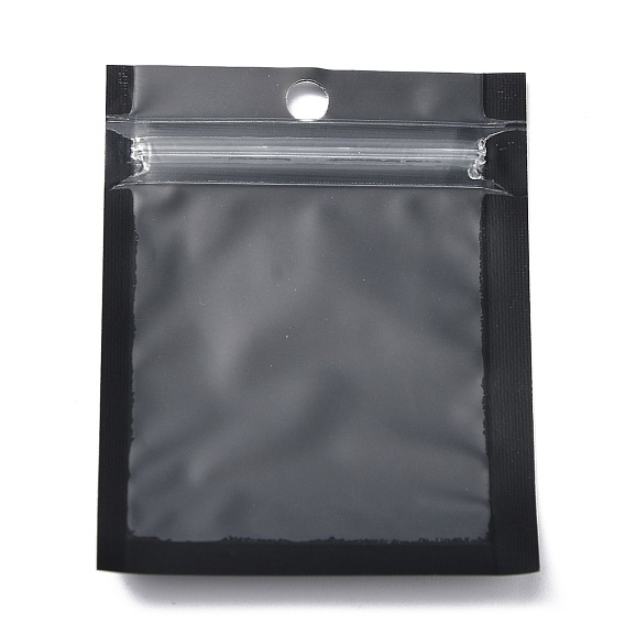 Sac de fermeture à glissière en plastique, sacs de rangement, sac auto-scellant, joint haut, avec fenêtre et trou de suspension, rectangle