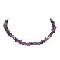 Natural Mixed Gemsotne Chips Beaded Necklace & Stretc Bracelet, Gemstone Jewelry Set