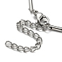 304 Stainless Steel Round Snake Chain Bracelet with Oval Beaded