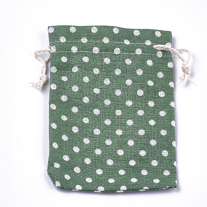 Bolsas de embalaje de poliéster (algodón poliéster) Bolsas con cordón, Modelo de lunar