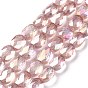 Faceted Electroplated Transparent Glass Beads Strands, AB Color Plated, Oval