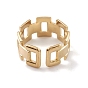 304 Stainless Steel Hollow Out Rectangle Open Cuff Rings for Women