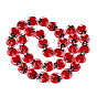 Transparent Acrylic Beads Strands, with Enamel, Flat Round with Ladybird