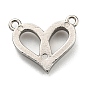 304 Stainless Steel Pendants with Crystal Rhinestone, Heart Charms