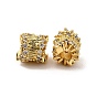 Rack Plating Brass Micro Pave Cubic Zirconia Spacer Beads, Long-Lasting Plated, Cadmium Free & Lead Free, Column