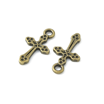 Alloy Pendants, Lead Free and Cadmium Free, Cross, about 19mm long, 10.5mm wide, 2mm thick, hole: 2mm