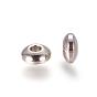 304 Stainless Steel Smooth Rondelle Beads, 6x3mm, Hole: 2mm