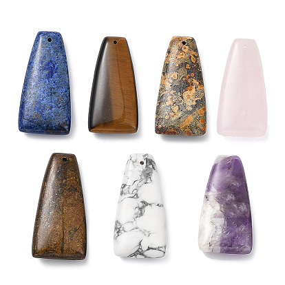 Natural Gemstone Pendants, Trapezoid Charms