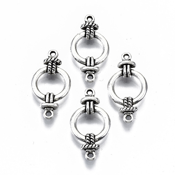 Conectores de enlaces de aleación de estilo tibetano, anillo, sin plomo y cadmio