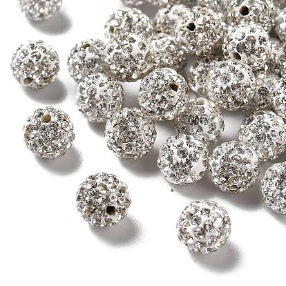 Perles de strass d'argile polymère , perles de boule pave disco , Grade a, ronde