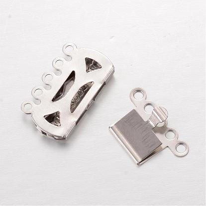Rectangle 304 Stainless Steel Box Clasps, 19.5x14.5x2.8mm, Hole: 1.5mm