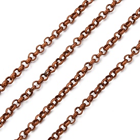 Iron Rolo Chains, Belcher Chain, Unwelded, with Spool, 2.5x1mm, about 328.08 Feet(100m)/roll